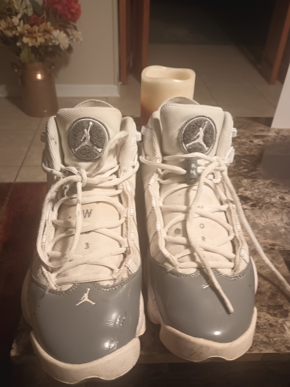 Jordan Air Jordan 6 Rings Men’s Sneakers White/Cool Grey Size 10